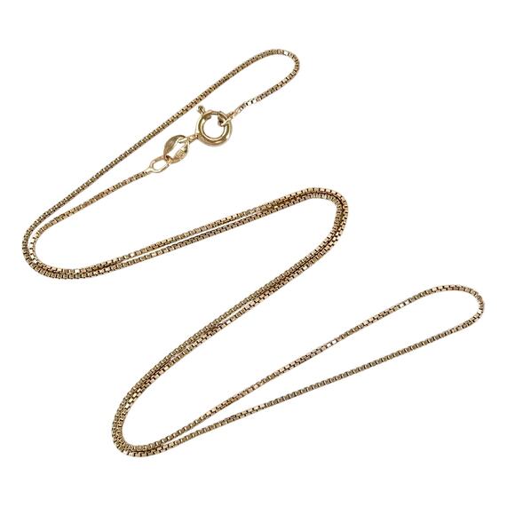 Vintage Ross Simons Italy Sterling Silver 925 Gold Tone Box Chain Necklace 18" - Picture 1 of 3